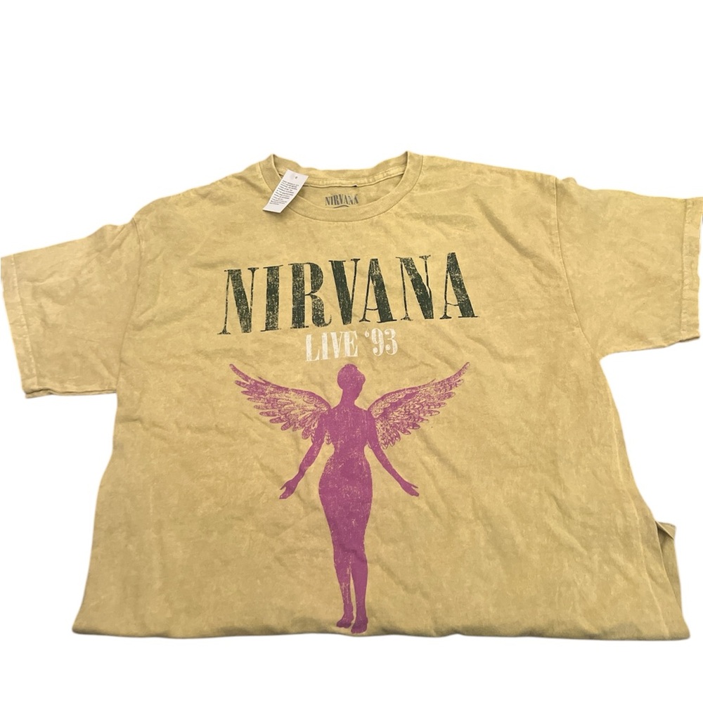 NEW Nirvana Graphic Tee in Yellow and Pink size L
